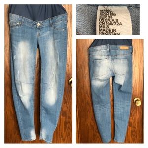 H&M “MAMA Skinny” Maternity Distressed Jeans
